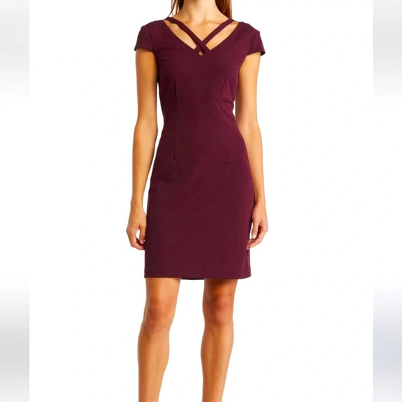 Connected Apparel • Criss Cross Cap Sleeve Dresss - Picture 1 of 11